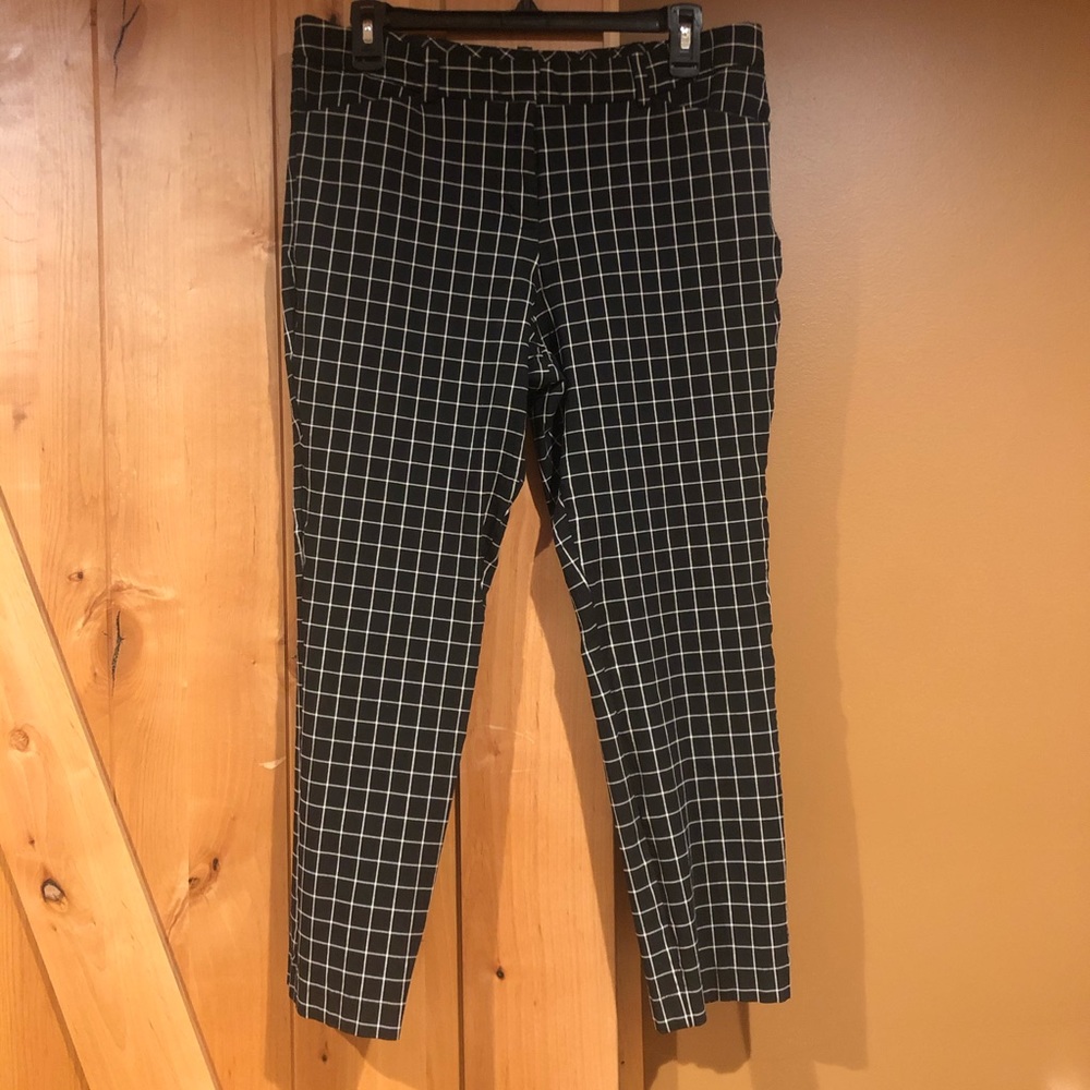 Plaid vintage style high waisted Capri dress pants